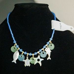 NEW Solares Sea Glass Beach Theme Charm Necklace